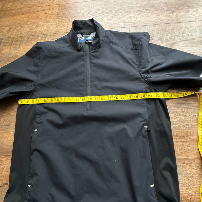 Polo Golf Ralph Lauren Pullover Men M Black 1/4 Zip Water Resistant Packable gallery