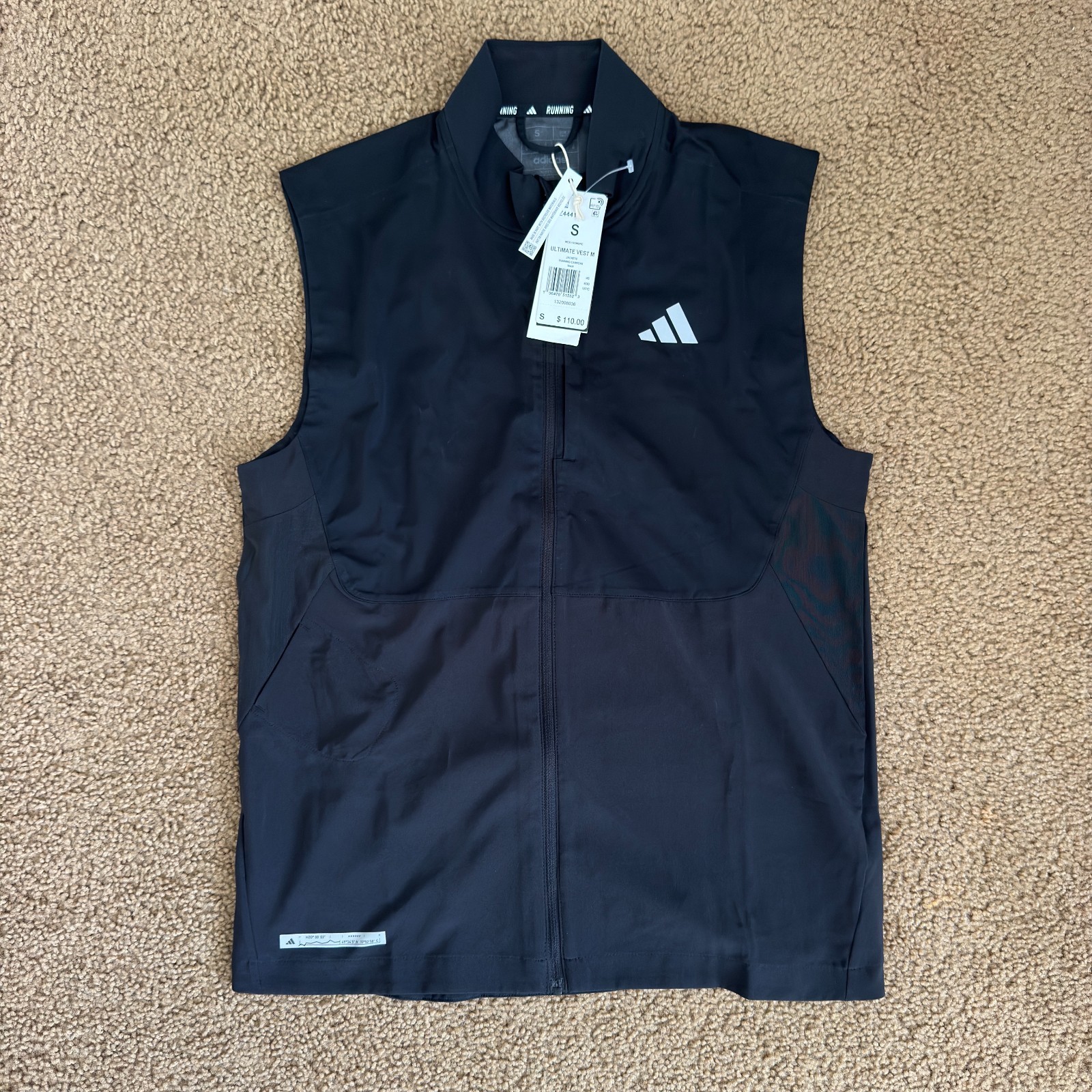 Adidas Men Ultimate Running Vest Black Size Small HZ4441 MSRP $110 gallery