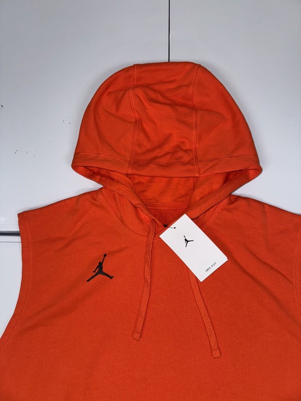 Nike Jordan Dri-FIT Fleece Sleeveless Hoodie Top Orange Men’s DQ7946-813 Pick Si gallery