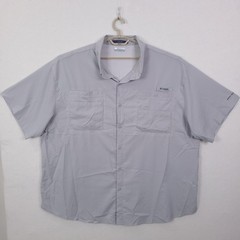 Columbia PFG Tamiami Shirt Mens 4XLT Gray Short Sleeve Button Front Fishing