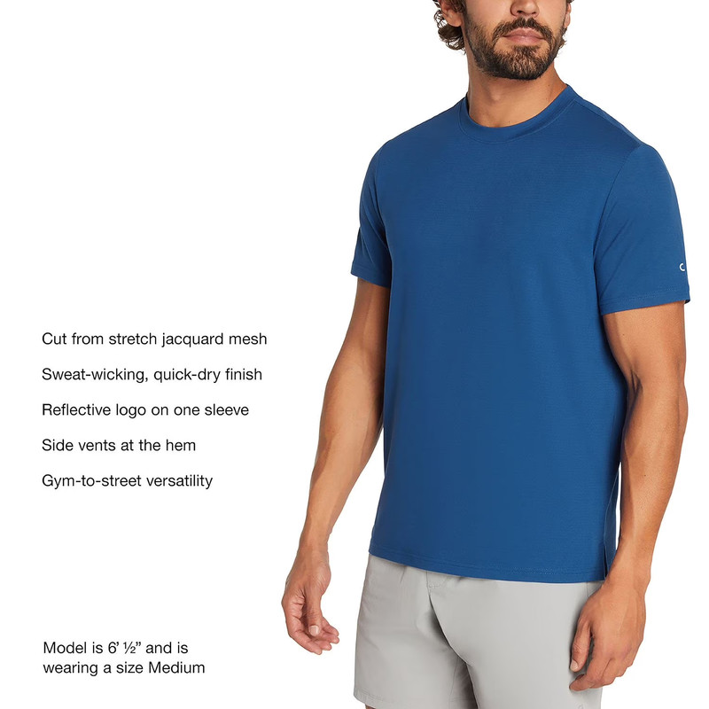 GapFit Men's Short Sleeve Performance Tee Size Small Lily Blue T-Shirt gallery