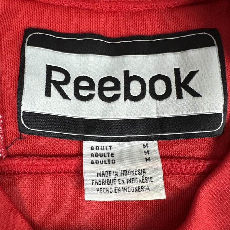 Reebok Shirt Mens Medium Red White Share a Coke Draft Party Jersey Long Sleeve gallery