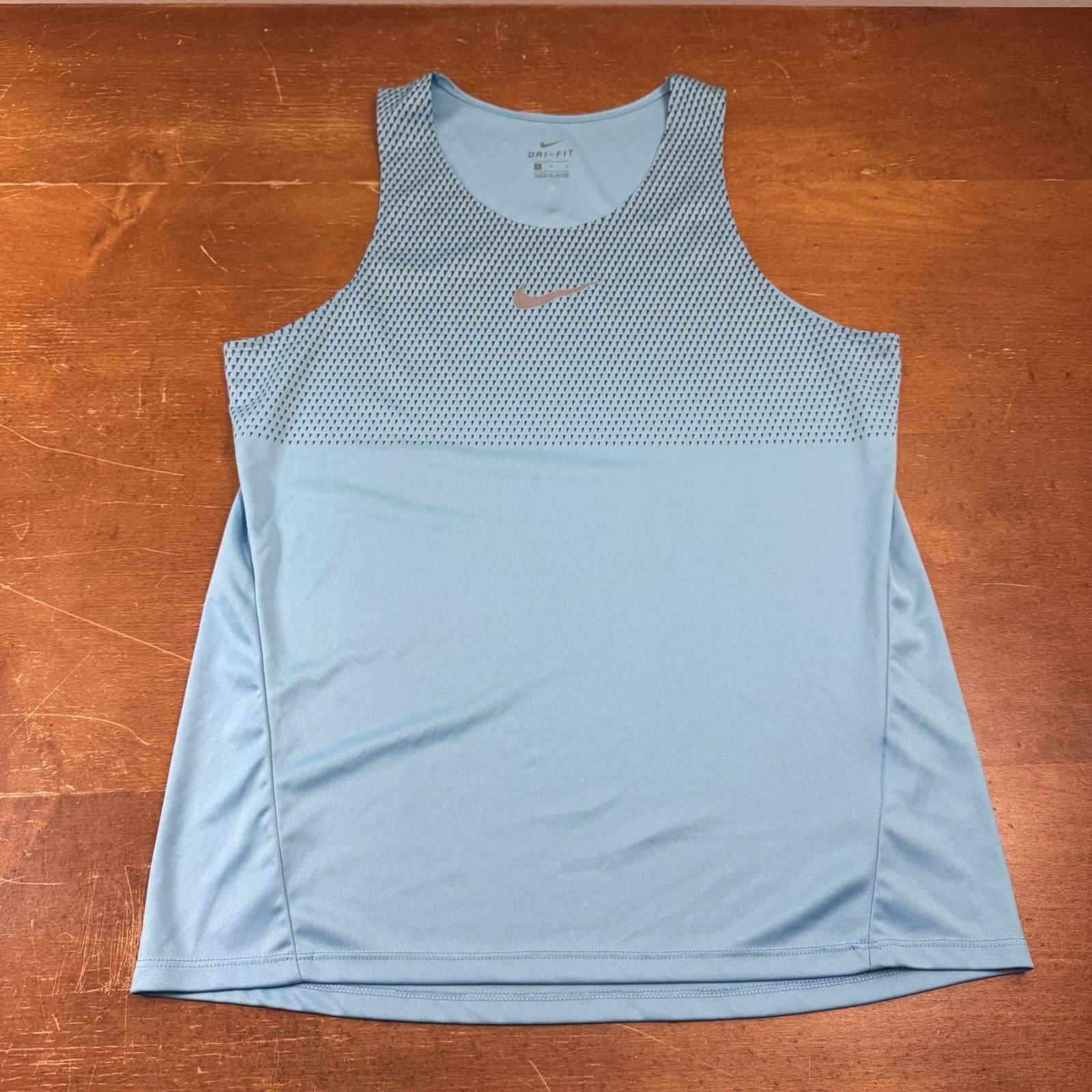 Nike Shirt Mens Large Blue Dri Fit Miler Running Standard Lightweight Pro gallery