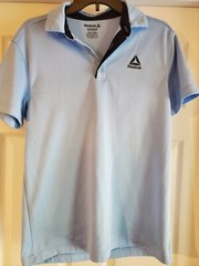 Reebok Mens Polo Performance Golf Shirt, Blue, size Small Moisture wicking