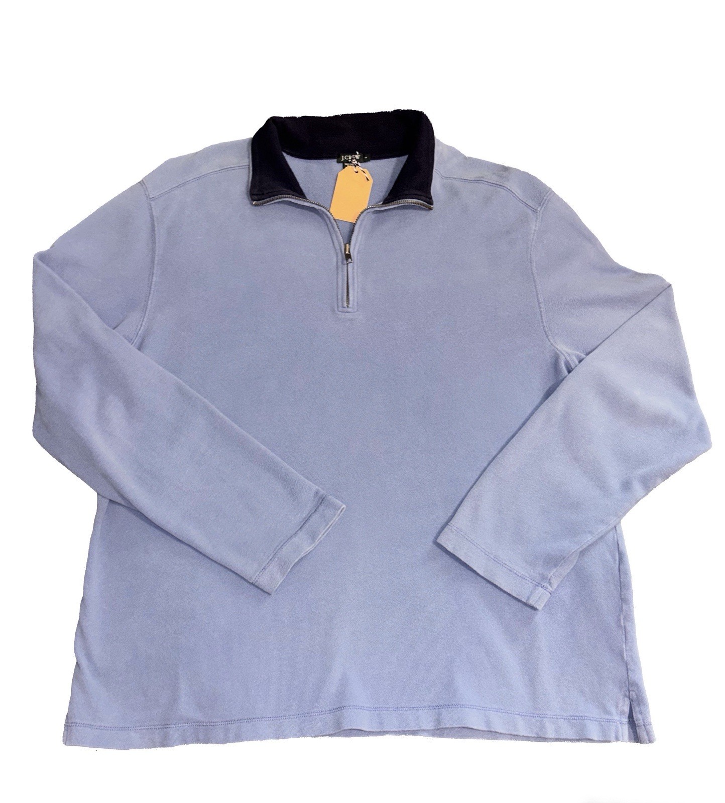 J.CREW Men's Blue 1/4 Zip Collared Pullover 100% Cotton Solid Long Sleeve M gallery