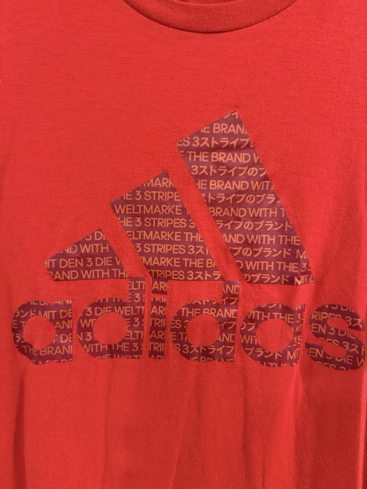 adidas The Go-To Performance Tee Men’s L Red Short Sleeve Crew Poly Logo Tee gallery