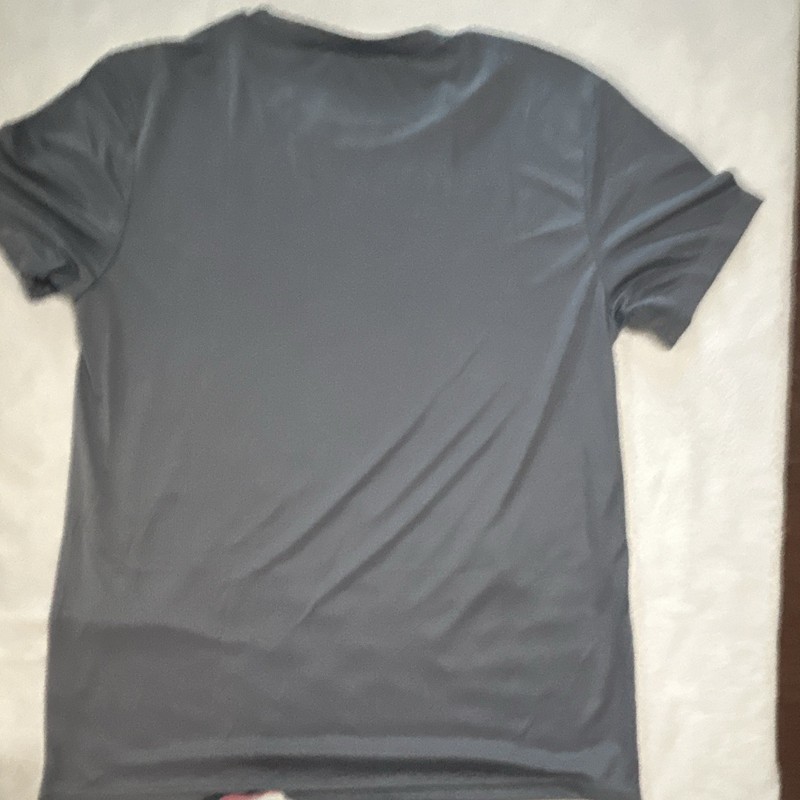 Men’s Activewear Crew Neck Polyester Stretch Pullover T-Shirt Solid Gray L gallery
