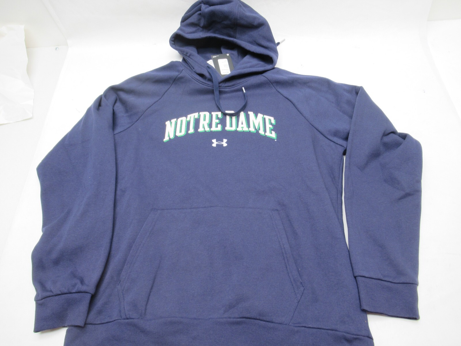 *NWT* OFFICIALLY LICENSED UNDER ARMOUR "NOTRE DAME" COTTON BLEND HOODIE. LARGE gallery