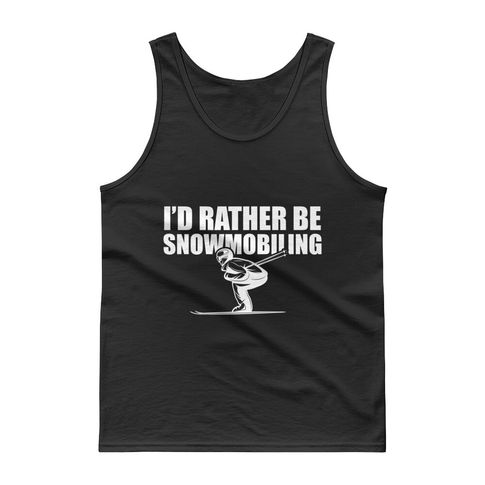 Funny Skiing I Rather Be Snowmobiling Tank Top gallery