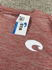 Costa Shirt Mens Small Cationic Red Long Sleeve Wicking UPF 50 Fishing Sun
