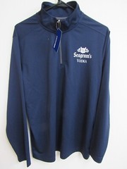 NWT Seagram’s Vodka Blue Long Sleeve 1/4 Zip Pullover Large Knoss 360 Perfomance