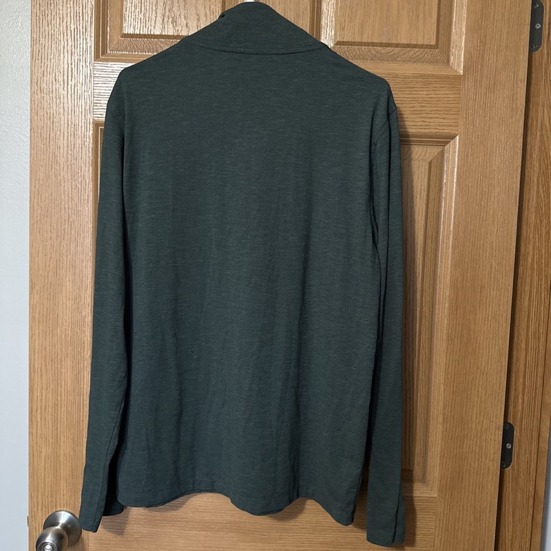 J.Crew Men’s Large Performance 1/4 Zip Front, Forest Green Long Sleeve Pullover. gallery