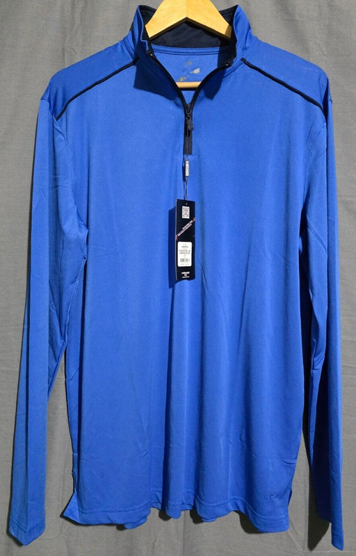 Head Golf Jacket Mens L Harris Strong Blue 1/4 Zip Performance Pullover NEW gallery