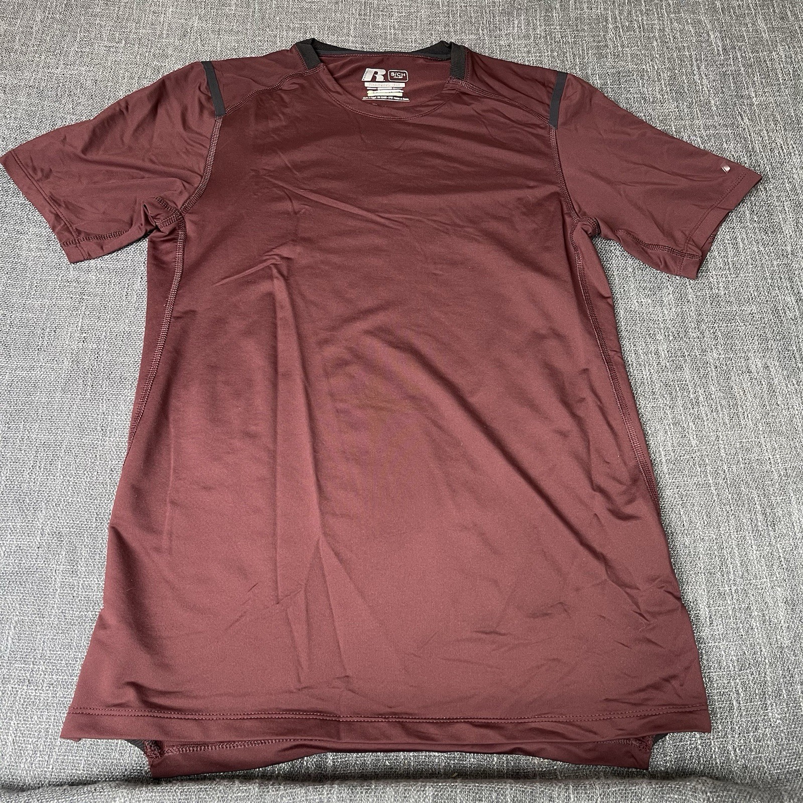 Men’s Russell Dri-Power 360 Active Shirt Burgundy Training Fit Size S gallery