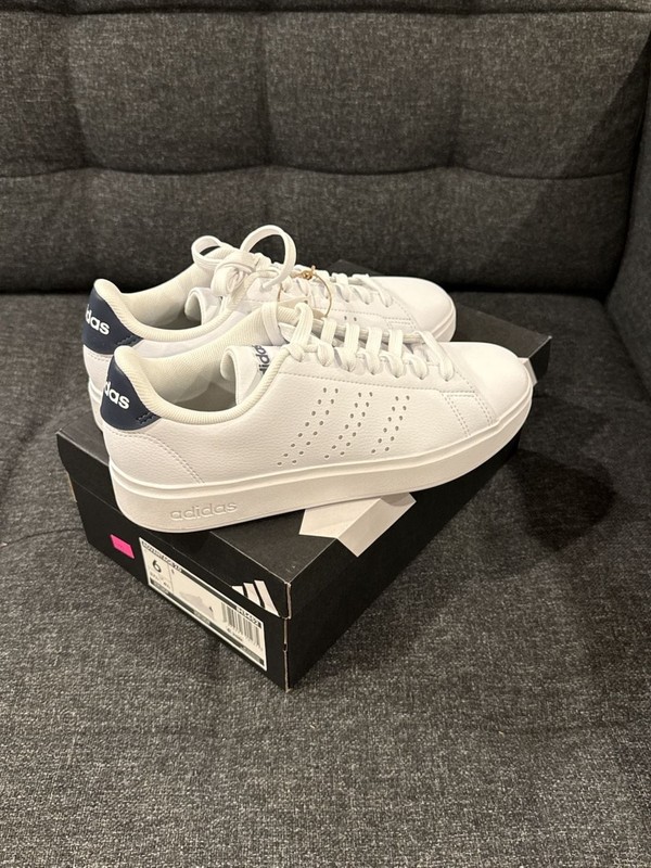 adidas Advantage 2.0 Cloudfoam Sneakers White Navy Women's Size 6 gallery