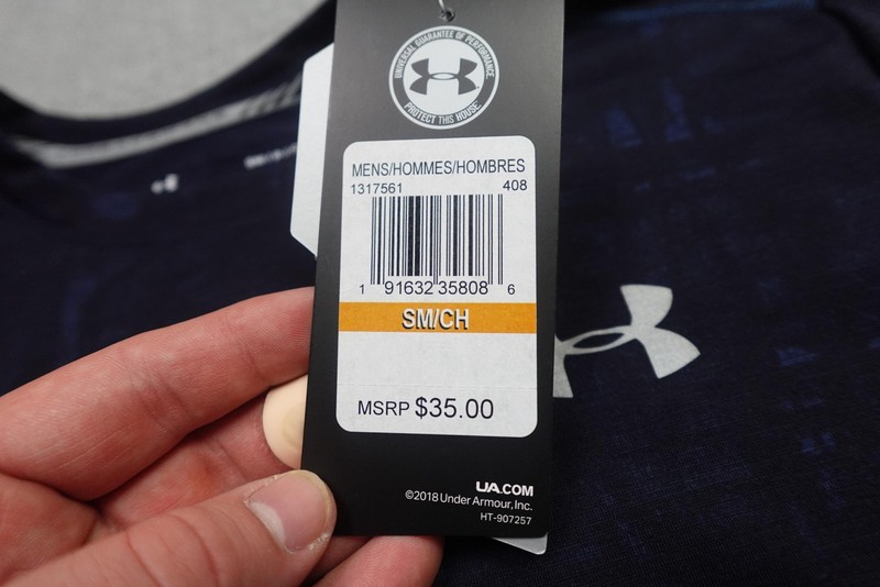Under Armour Shirt Mens Small Blue Threadborne Run Fitted Running Performance gallery