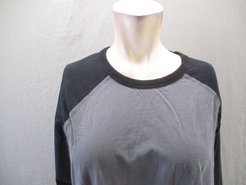 DIP Size XL Mens Gray 100% Organic Cotton Crew Neck Long Sleeve Athletic Top 397 gallery