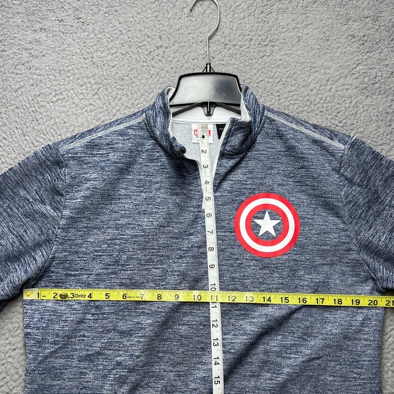 Marvel Captain America 1/4 Zip Sweater Mens Small Pullover Sweatshirt Avengers gallery