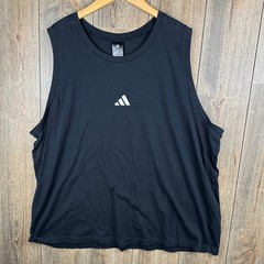 Adidas Mens 3XL Black Sleeveless Training Tank Top JE8986 Logo Gym Shirt