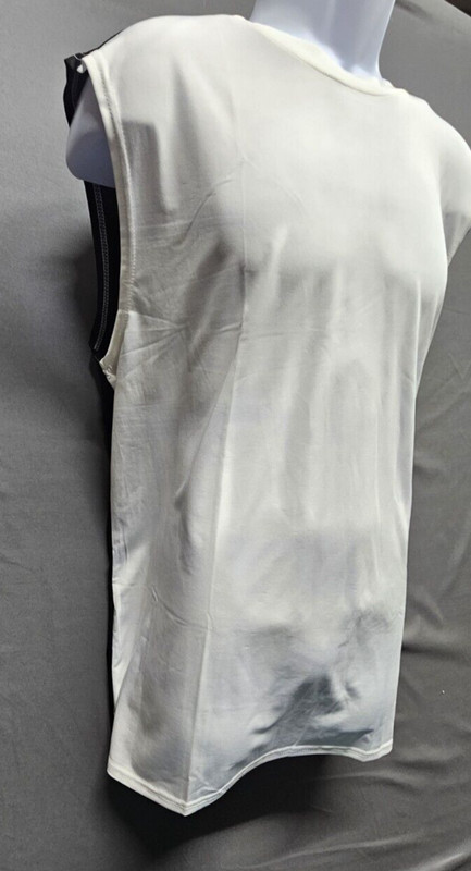 Men's Muscle Shirts Sleeveless Gym Workout Tank Top Black and White Large gallery