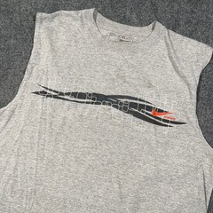Nike Graphic Muscle Tank Top Mens XL Sleeveless Swoosh Gray Abstract Fractal AOP