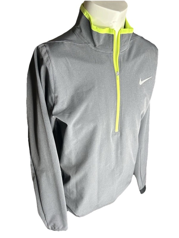 Nike Golf Tour Performance Dri-FIT Half-Zip Pullover - Size M Grey w/neon Green gallery