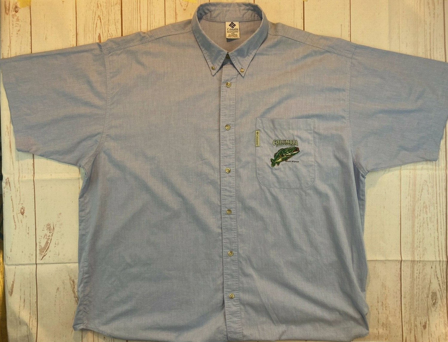 Columbia PFG Fishing Gear Mike Stidham Fish Logo SS Shirt Blue XXL Big Tall gallery