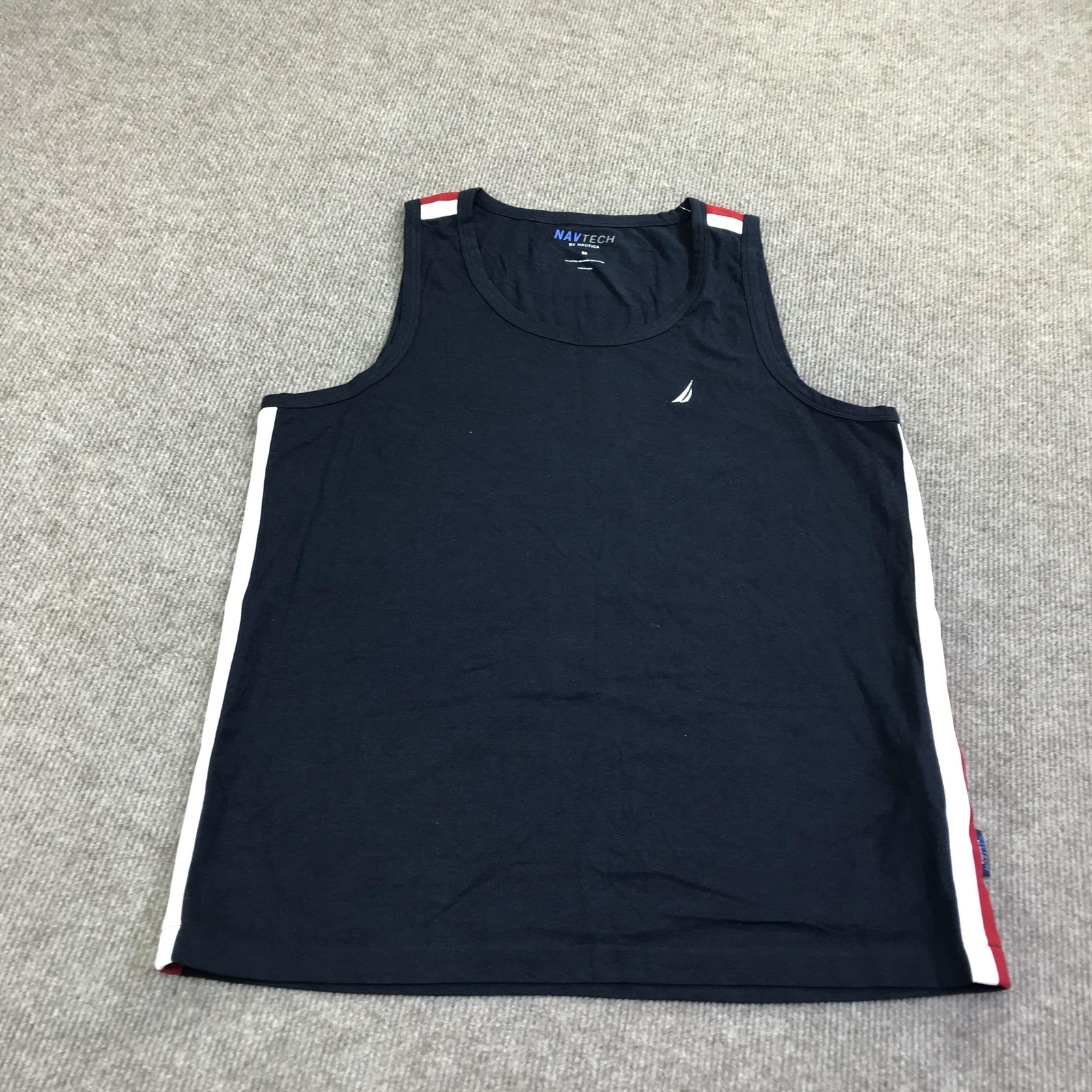 Nautica Tank Mens Medium Blue NAVTECH Sleeveless Stretch Athletic Logo Top gallery