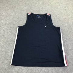 Nautica Tank Mens Medium Blue NAVTECH Sleeveless Stretch Athletic Logo Top