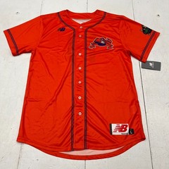 New Balance Orange Button-Up Short Sleeve Baseball Jersey Men’s Size Large NEW