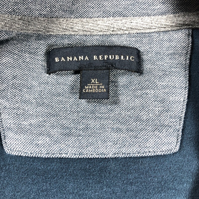 Banana Republic Mens Pullover Shirt XL Blue 1/4 Zip High Neck Long Sleeve gallery