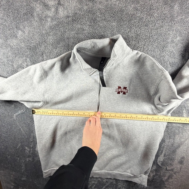 Lululemon Mississippi State Pullover Men’s XL Gray Solid Steady 1/4 Zip Fleece gallery