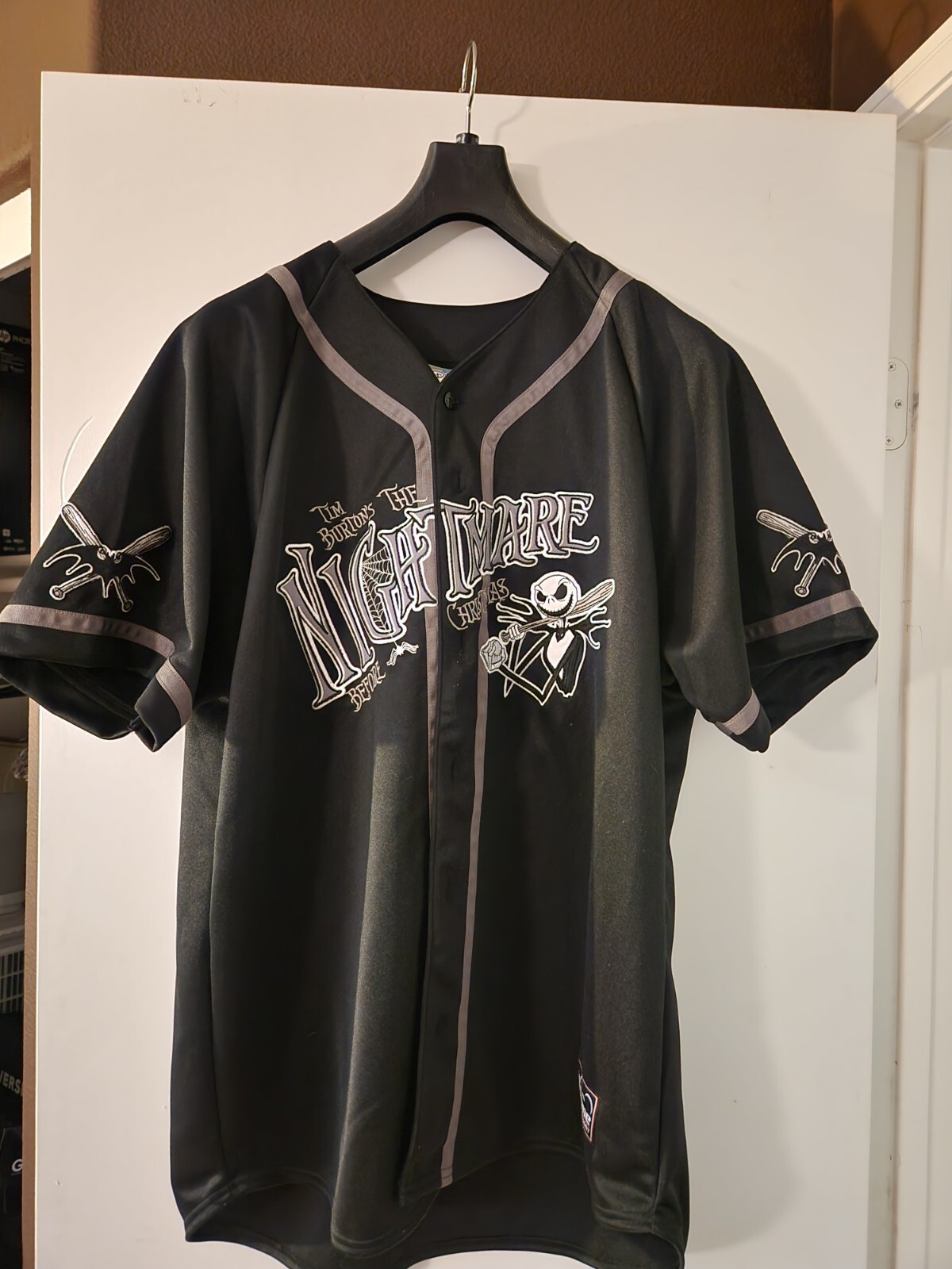 Nightmare Before Christmas Jack Skelington / #0 Disney Baseball Jersey Size L gallery