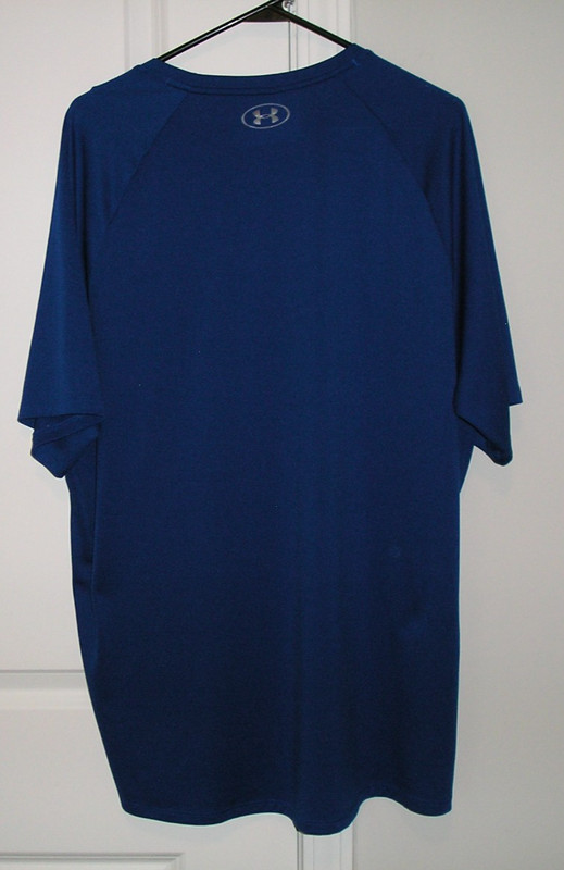 UNDER ARMOUR THE TECH TEE MEN'S ( 2XL) DARK BLUE (SS) POLYESTER LOGO T. SHIRT! gallery