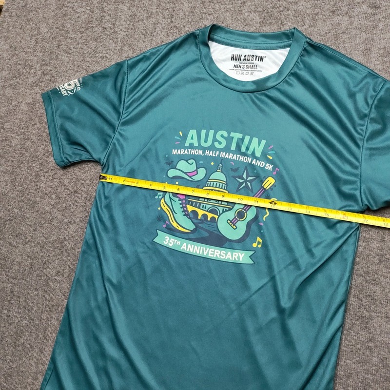 2026 Austin Marathon Shirt Mens Small 35th Anniversary Green Running Active gallery
