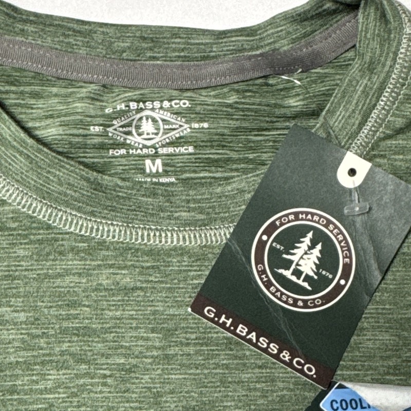 G.H. Bass & Co. For Hard Service Men's M Green/Gray Colorblock Crew Tee gallery