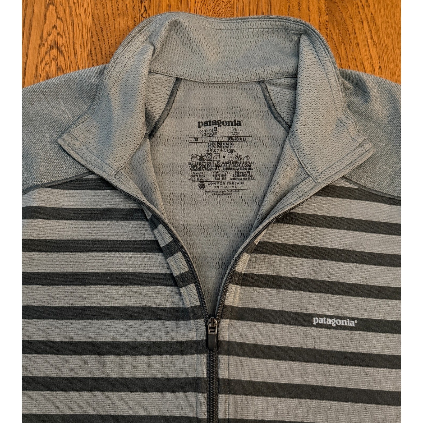 Patagonia Capilene 3 Midweight Pullover Mens Large Gray 1/4 Zip Base Layer gallery