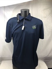 adidas Men’s Performance Logo Navy Solid Golf Polo UPF 50 Med Redmond Ridge Oki
