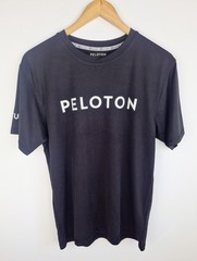 T Shirt Peloton Mens S Black Performance Gym Training Running Crew Neck Stretch