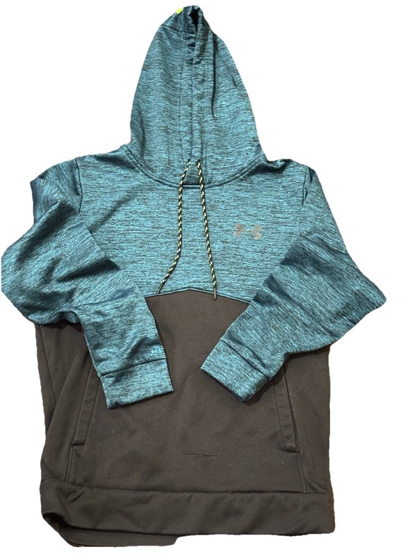 Under Armour Pullover Hoodie Jacket Storm1 Loose Black Teal Sz XL Pockets gallery