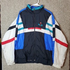 Rare Vintage Le Coq Sportif Big Logo Pullover Blue Red Teal Size XL