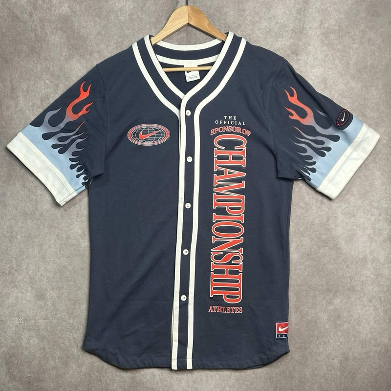Nike L Sportswear Americana Top Baseball jersey DV9642-437 Flame Big Print Logo gallery