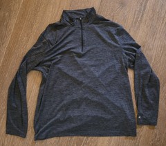 Colosseum Men’s M Long Sleeve Mock Neck Quarter Zip Dark Gray Pullover Top XL
