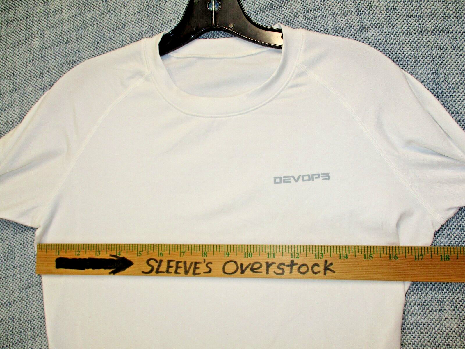 Devops Shirt Adult SZ M White Long Sleeve Lightweight Athletic Compression Mens gallery