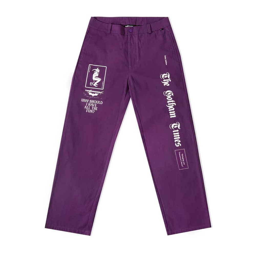 The Hundreds x Dark Knight "Gotham Times" Pants (Eggplant) Casual Pants