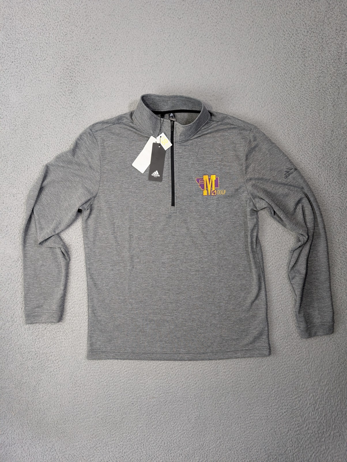 Adidas Lightweight Quarter Zip Pullover Mens Medium Grey Montana Spartans Golf gallery