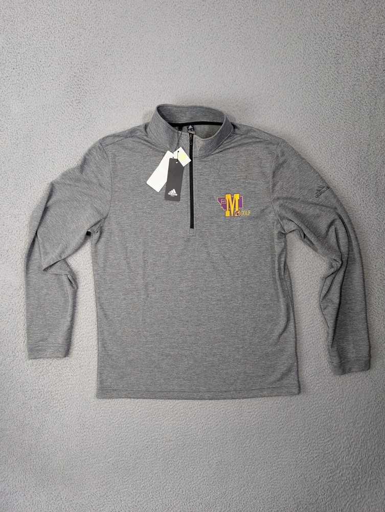 Adidas Lightweight Quarter Zip Pullover Mens Medium Grey Montana Spartans Golf