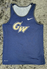 Nike Dri-Fit George Washington University Tank Top S Blue Colonials Swoosh Logo