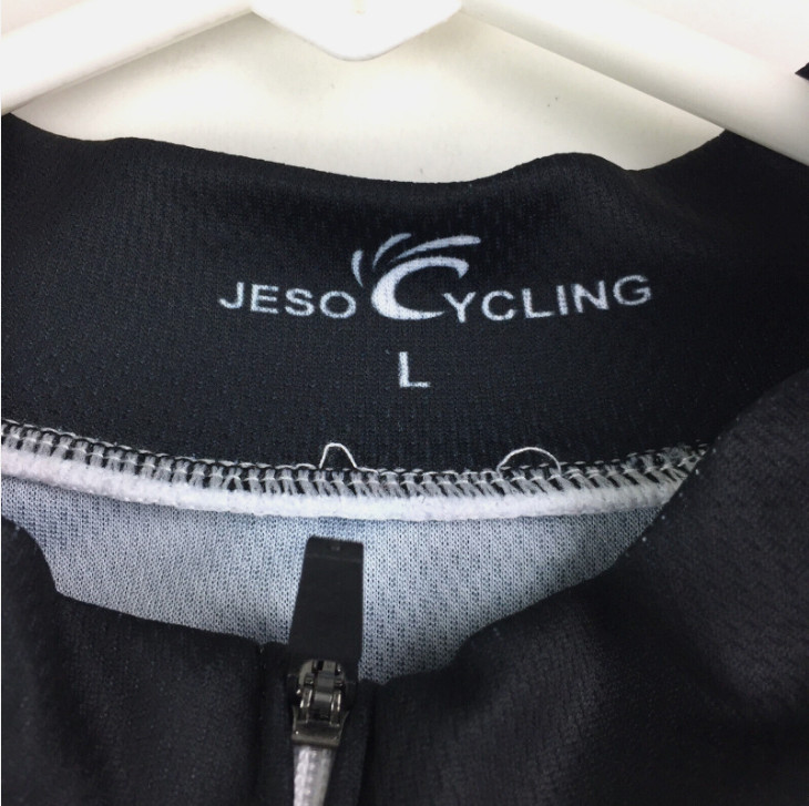 Jeso Adult Large (36 in Bust) Black Multi-Color Full Zip Cycling Bicycle Jersey gallery