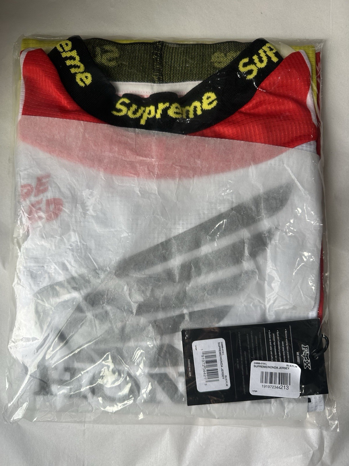 SUPREME x Honda x Fox Racing Jersey Red Men's Size Large NWT Deadstock gallery